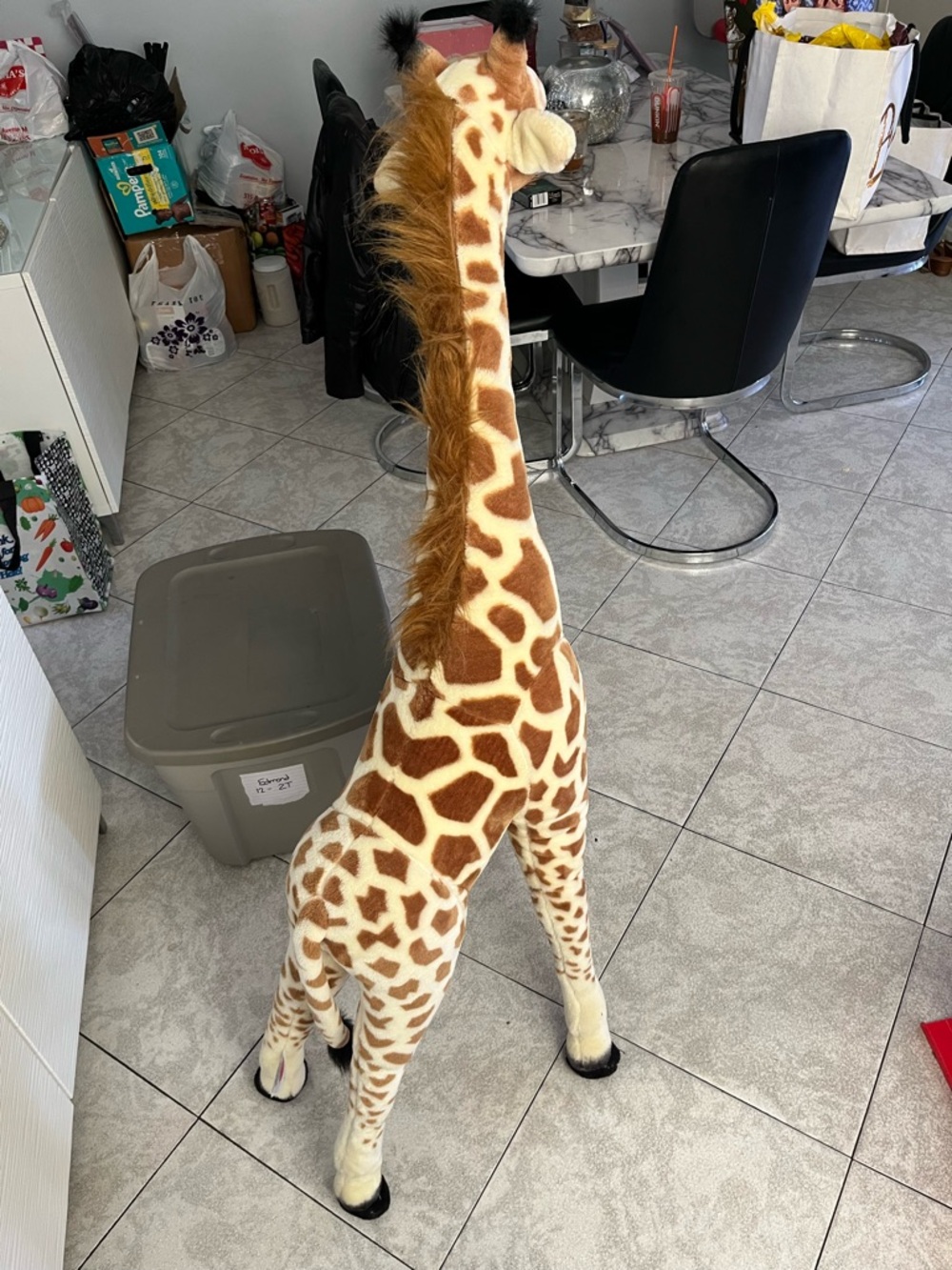 Melissa & Doug Plush Giraffe in Brown and White with Black Accents - Picture 3 of 5